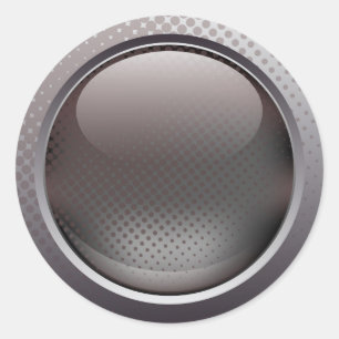 Schwarze Knopfaufkleber Runder Aufkleber