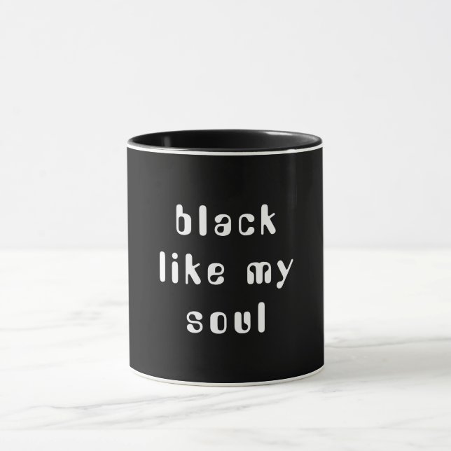 Schwarze kombinierte Tasse mit Typografie (Zentrum)