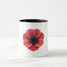 Schwarze Kombitasse - Anemonenblüte
