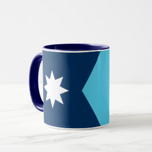 Schwarze Kombitasse mit Flagge von Minnesota, USA Tasse