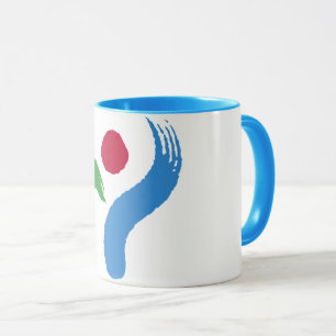 Schwarze Kombitasse mit Flagge von Seoul, Südkorea Tasse