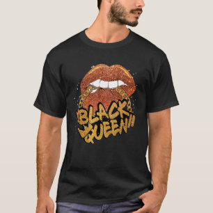 Schwarze Königin afrikanische Farben Bitten Lippen T-Shirt