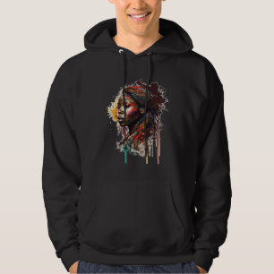 Schwarze Königin Afro Melanin Tröpfelndes Schwarz  Hoodie