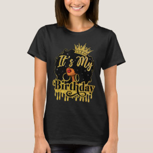 Schwarze Königin Afroamerikanerin Afro Frauen Es i T-Shirt