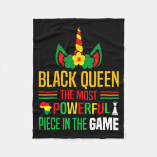 Schwarze Königin Die Mächtigste Figur Schwarze Ges Fleecedecke