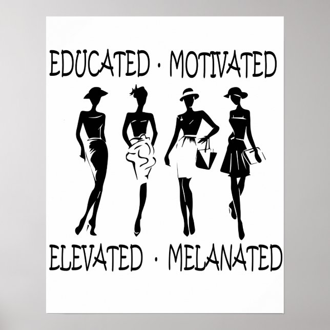 Schwarze Königin gebildet motived erhöht melaniert Poster (Vorne)