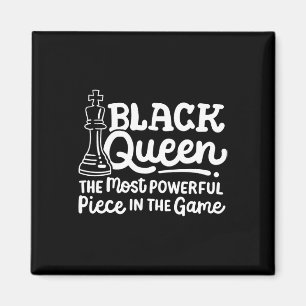 Schwarze Königin Mächtigste Figur Schach Afrikanis Magnet
