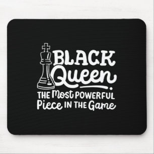 Schwarze Königin Mächtigste Figur Schach Afroameri Mousepad