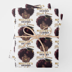 Schwarze Königin Master-Abschluss Süße Abschlussge Geschenkpapier Set