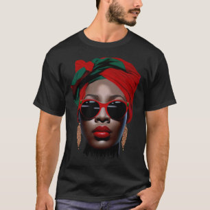 Schwarze Königin Melanin Ohrringe Niedliche Schwar T-Shirt
