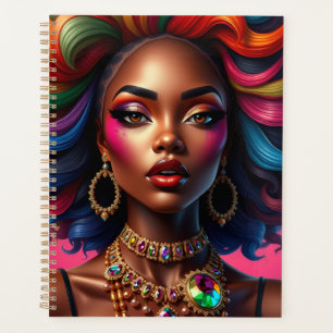 Schwarze Königin Melanin Schwester braune Haut Mäd Planer