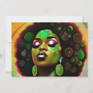 Schwarze Königin Melanin Sista Afrikanische Amerik Einladung