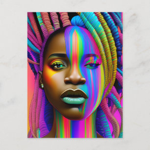 Schwarze Königin Melanin Sista Afrikanische Amerik Postkarte