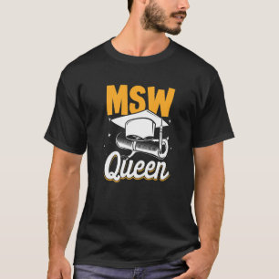 Schwarze Königin MSW Sozialarbeit Master-Abschluss T-Shirt