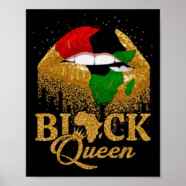 Schwarze Königin Pan afrikanische Flagge Farben Bi Poster (Vorne)