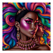 Schwarze Königin Pastell Regenbogen Melanin Schwes