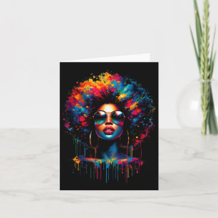 Schwarze Königin tropfendes Afro Melanin Juneteent Karte