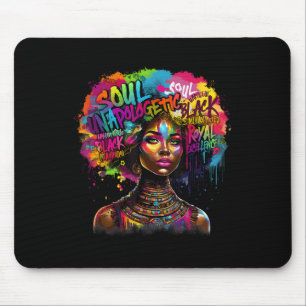 Schwarze Königin tropfendes Afro Melanin Schwarze Mousepad