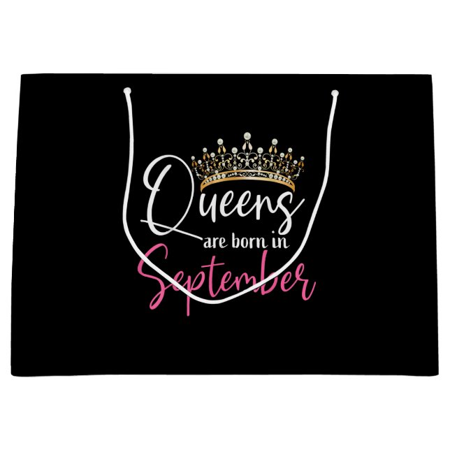 Schwarze Königinnen Geboren im September Frauen Ge Große Geschenktüte (Vorderseite)