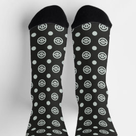 Schwarze konzentrische Kreise Nahtloses Muster Socken