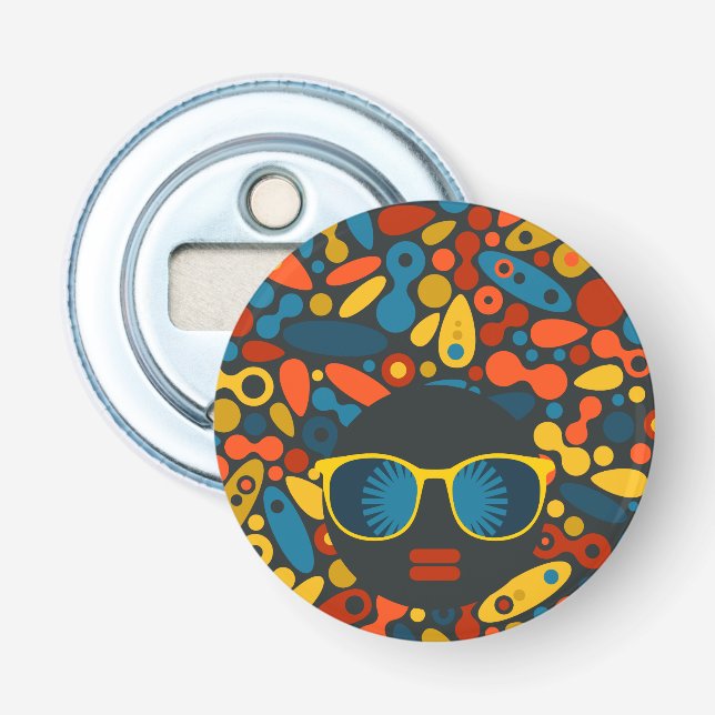 Schwarze Kopf Frau #1 Flaschenöffner (Vorderseite)