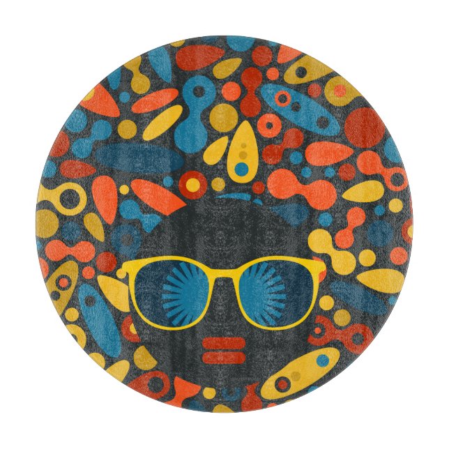 Schwarze Kopf Frau #1 Schneidebrett (Vorderseite)