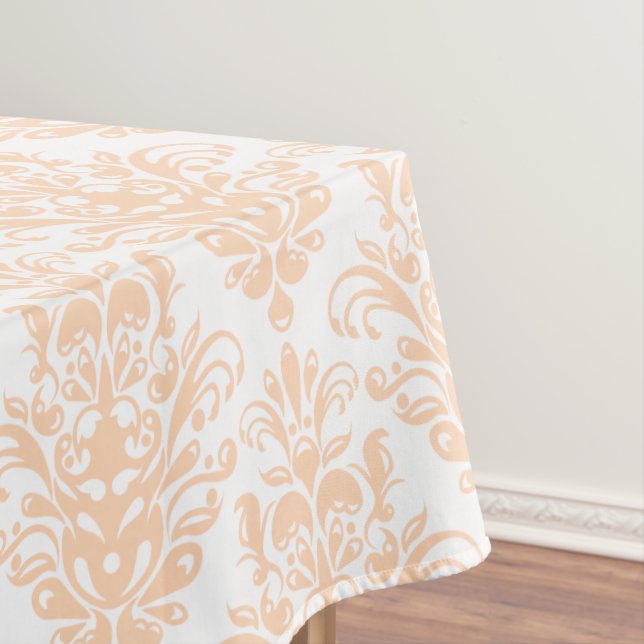 Schwarze Korallen Rosa und Weiß Elegantes Damask M Tischdecke (Beispiel)