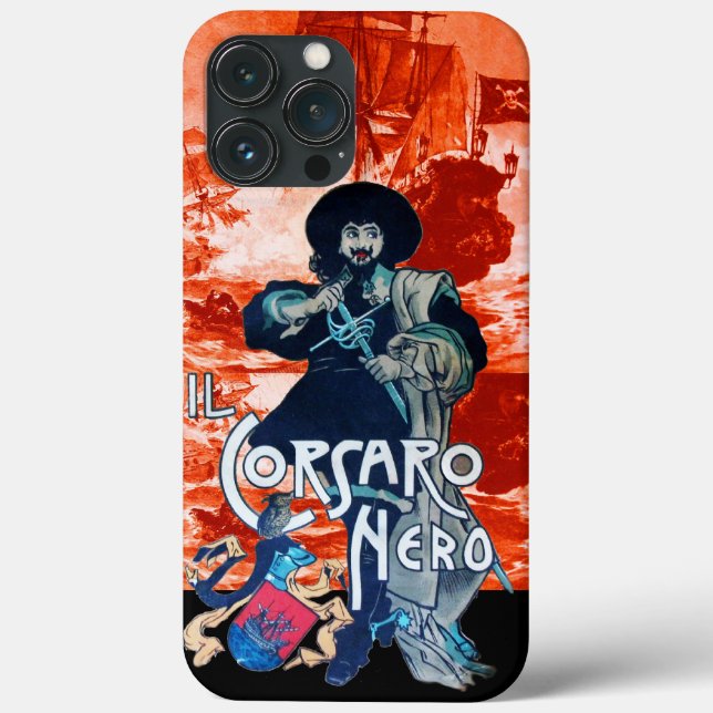 SCHWARZE KORSAIR/Piratenschiff-Schlacht in Rot Case-Mate iPhone Hülle (Rückseite)