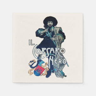 SCHWARZE KORSAIR weiß Serviette