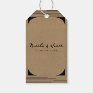 Schwarze Kraft Minimal Moderne Linien Hochzeit Geschenkanhänger