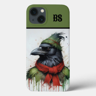 Schwarze Krähe im Weihnachtsoutfit Case-Mate iPhone Hülle