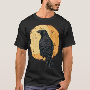 Schwarze Krähe Mystischer Rabe bei Vollmond T-Shirt