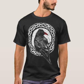 Schwarze Krähe Mystischer Rabe bei Vollmond T-Shirt
