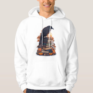 Schwarze Krähe oben der Bücher 2023 Hoodie