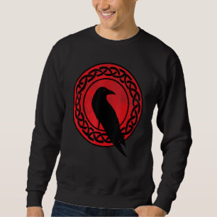 Schwarze Krähe Okkult Japan Gothic Rabe Vogel Rote Sweatshirt