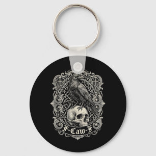 Schwarze Krähe Schwarzer Rabe Vogel Gothic Art Hum Schlüsselanhänger