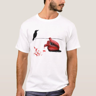 Schwarze Krähe und blutendes Herz T-Shirt
