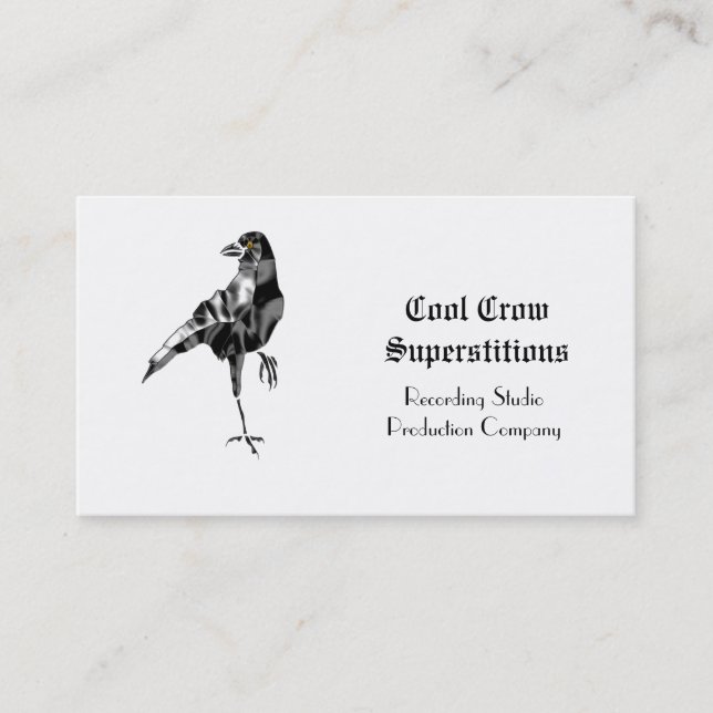 Schwarze Krähen-abergläubisches cooles auf Weiß Visitenkarte (Vorderseite)