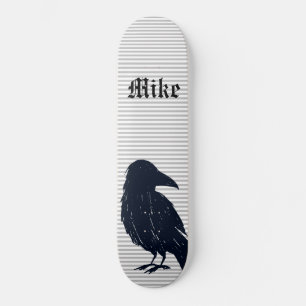 Schwarze Krähen-Silhouettepersonalisierte Skateboard