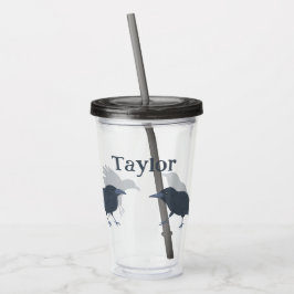 Schwarze Krähen Vogelbilder Personalisiert Acryltrinkbecher