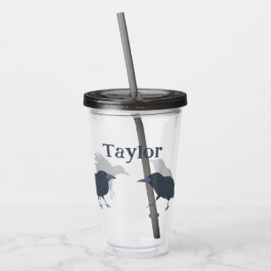 Schwarze Krähen Vogelbilder Personalisiert Acryltrinkbecher