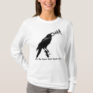 Schwarze Krähenillustration - Gothic-Kunstdesign T-Shirt