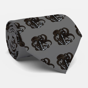 Schwarze Krake über Anker Krawatte