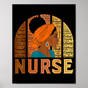 Schwarze Krankenschwester Afro Frau Inspirierendes Poster