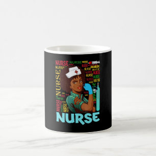 Schwarze Krankenschwester Afro-Magie Schwarze Gesc Kaffeetasse