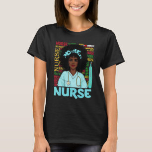 Schwarze Krankenschwester Afro Magie Schwarze Gesc T-Shirt