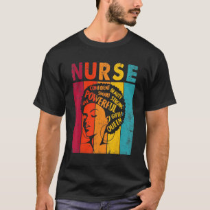 Schwarze Krankenschwester Afro Retro Black History T-Shirt