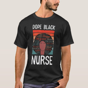 Schwarze Krankenschwester Afro Retro Cool Black Hi T-Shirt