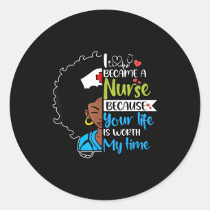 Schwarze Krankenschwester Black History Month Kran Runder Aufkleber