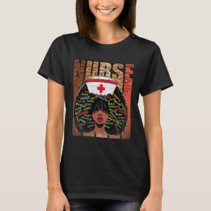 Schwarze Krankenschwester Frau Afro Melanin Vintag T-Shirt
